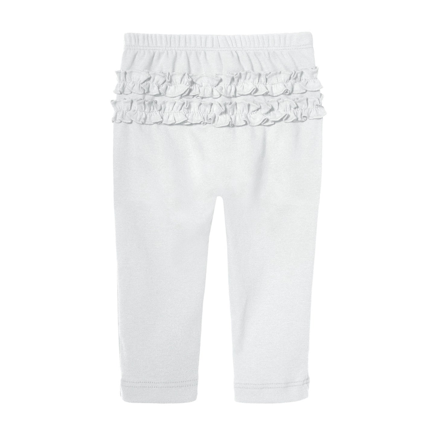 Ruffle Butt Cotton Baby Pants - White