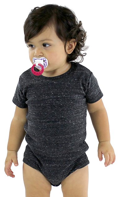 Baby wearing the tri-onyx onesie