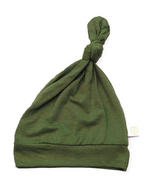 Olive Bamboo Baby Top Knot Hat