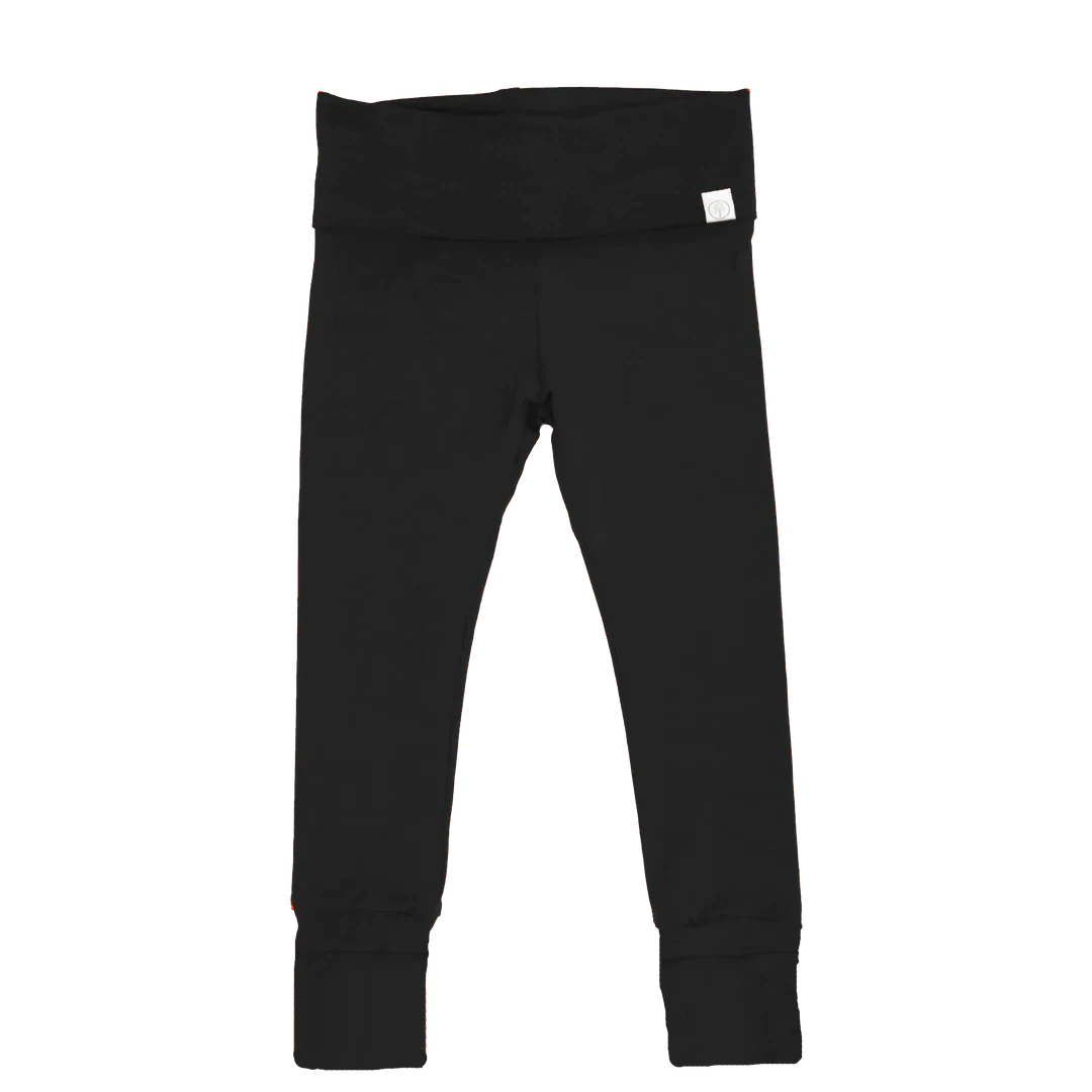 Made in USA 6-12 Months Black Organic Bamboo Leggings