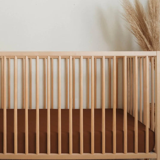 Organic Bamboo Fitted Crib Sheet - Made in USA - Chestnut Color