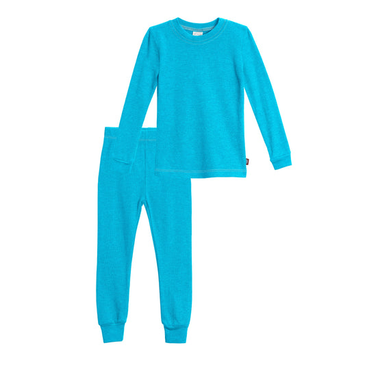 Turquoise Long John Set for Toddlers Made in USA
