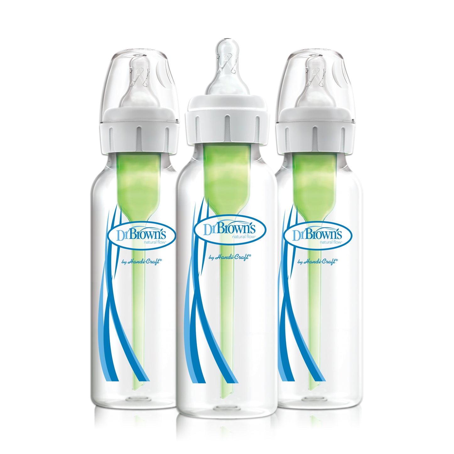 8 oz Dr. Brown's Plastic Options+ Narrow Anti-Colic Baby Bottles (3-Pack)