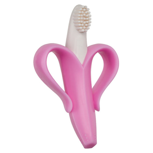 Baby Banana Pink Silicone Banana Infant Toothbrush