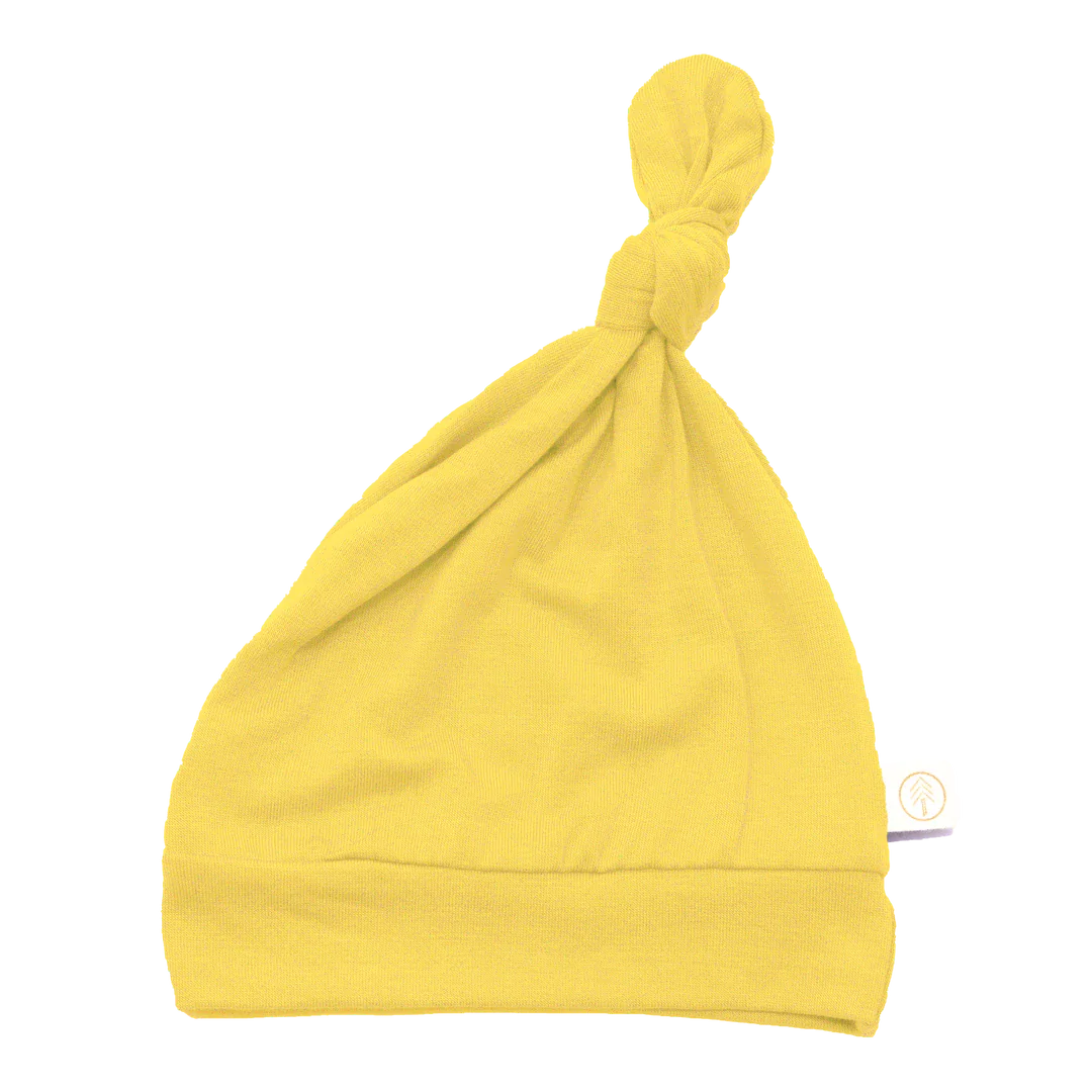 Made in USA Lemon Yellow Bamboo Baby Top Knot Hat