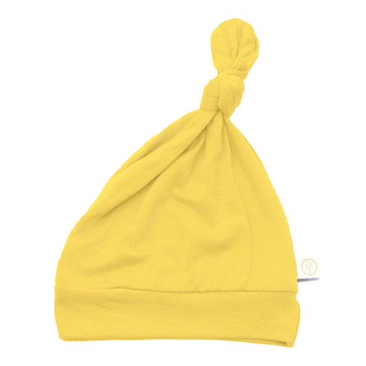 Made in USA Lemon Yellow Bamboo Baby Top Knot Hat