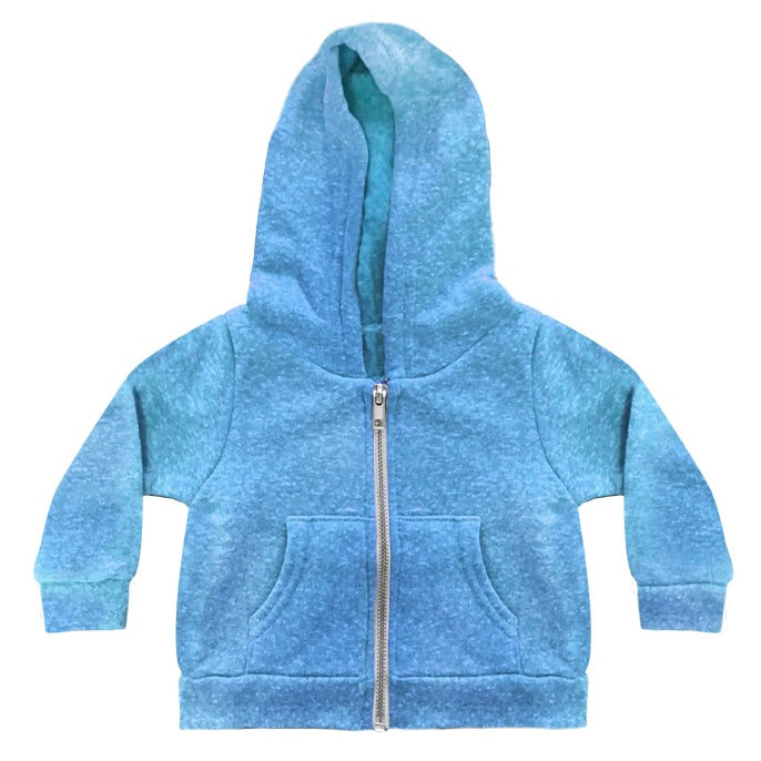 Infant and Toddler Triblend Fleece Zip Hoody Tri-Pool Made in USA
