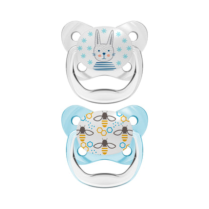 Bunny and Bees 0-6 Months Dr.Brown's PreVent Contoured Pacifiers (2-Pack) Made in USA