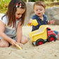 Children playing with the dump truck toy