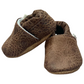 Chocolate Suede Baby Moccasins - Infant Shoes Made in USA Front View