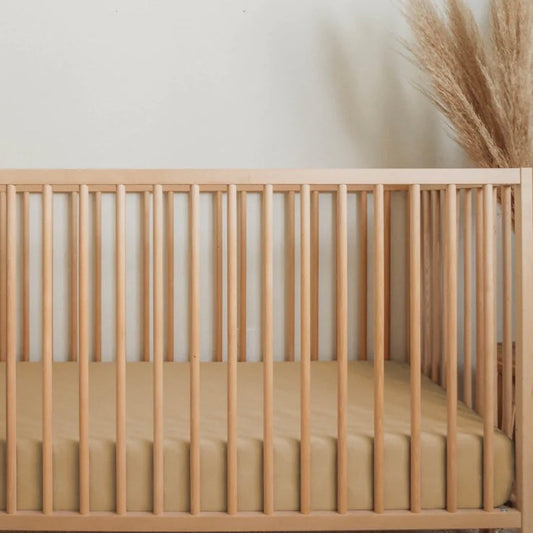 Organic Bamboo Fitted Crib Sheet - Made in USA - Clay Brown Color