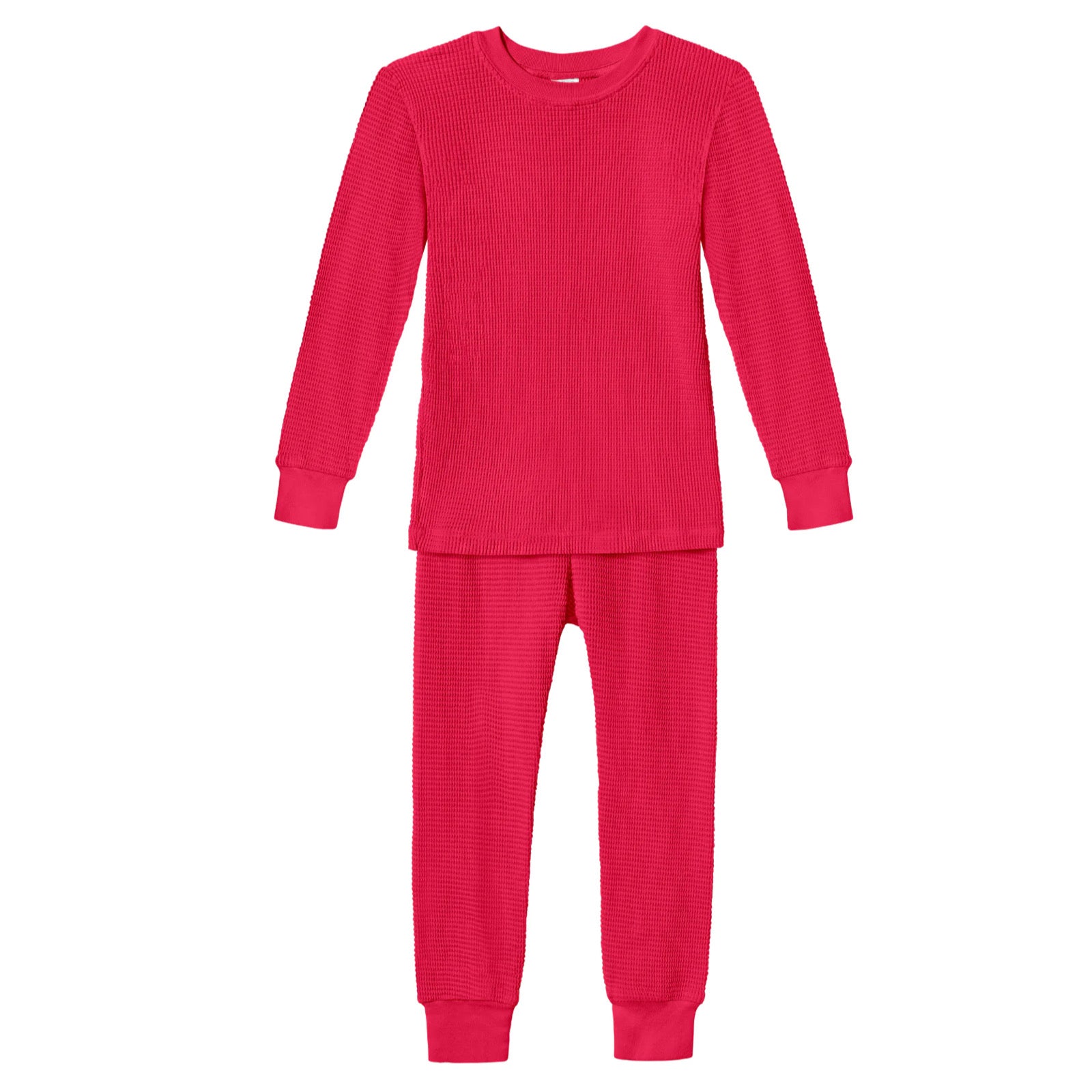 100% Cotton Toddler Long Johns Made in USA - Candy Apple Red