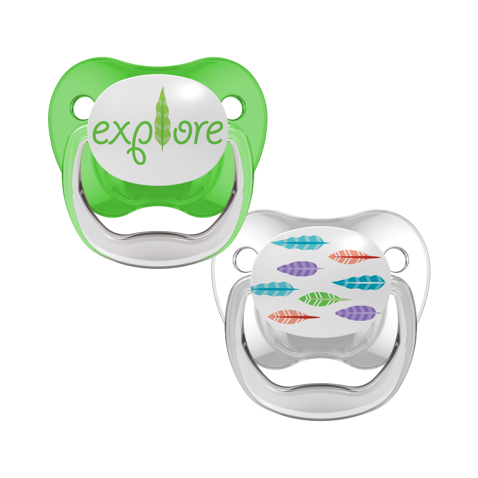 Explore and Feathers Dr.Brown's Newborn Prevent Classic Pacifiers 2-Pack