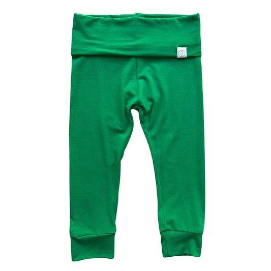 Made in USA organic bamboo baby leggings - Infant pants - Kelly Green