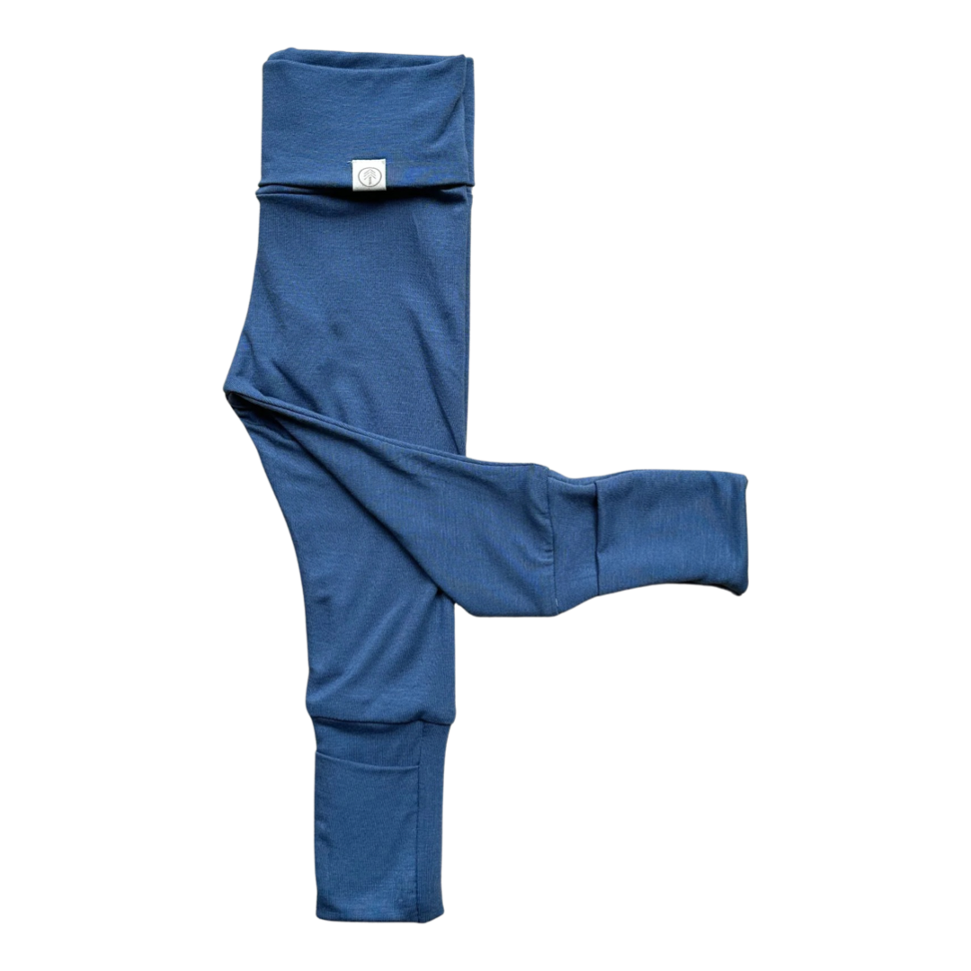 Organic Bamboo Leggings Gray Blue
