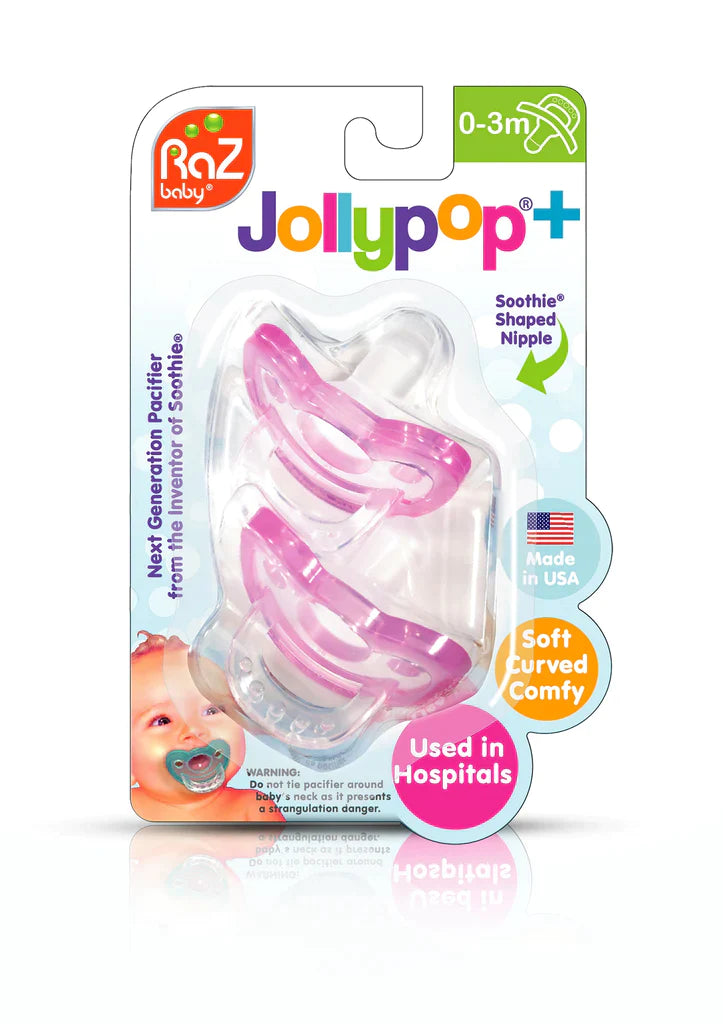 JollyPop 0-3 Months Pink Pacifier Made in USA
