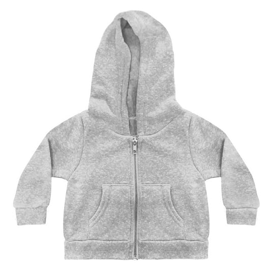 Made in USA Infant and Toddler Triblend Fleece Zip Hoody Tri-Ash