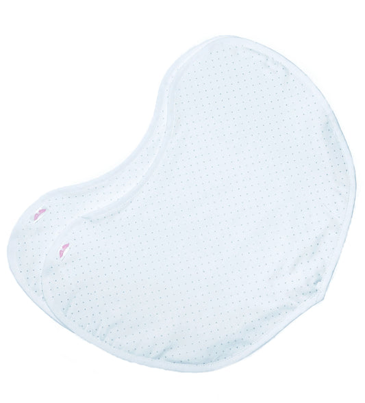 Made in USA NuAngel White with Gray Dots Contoured Burp Pads