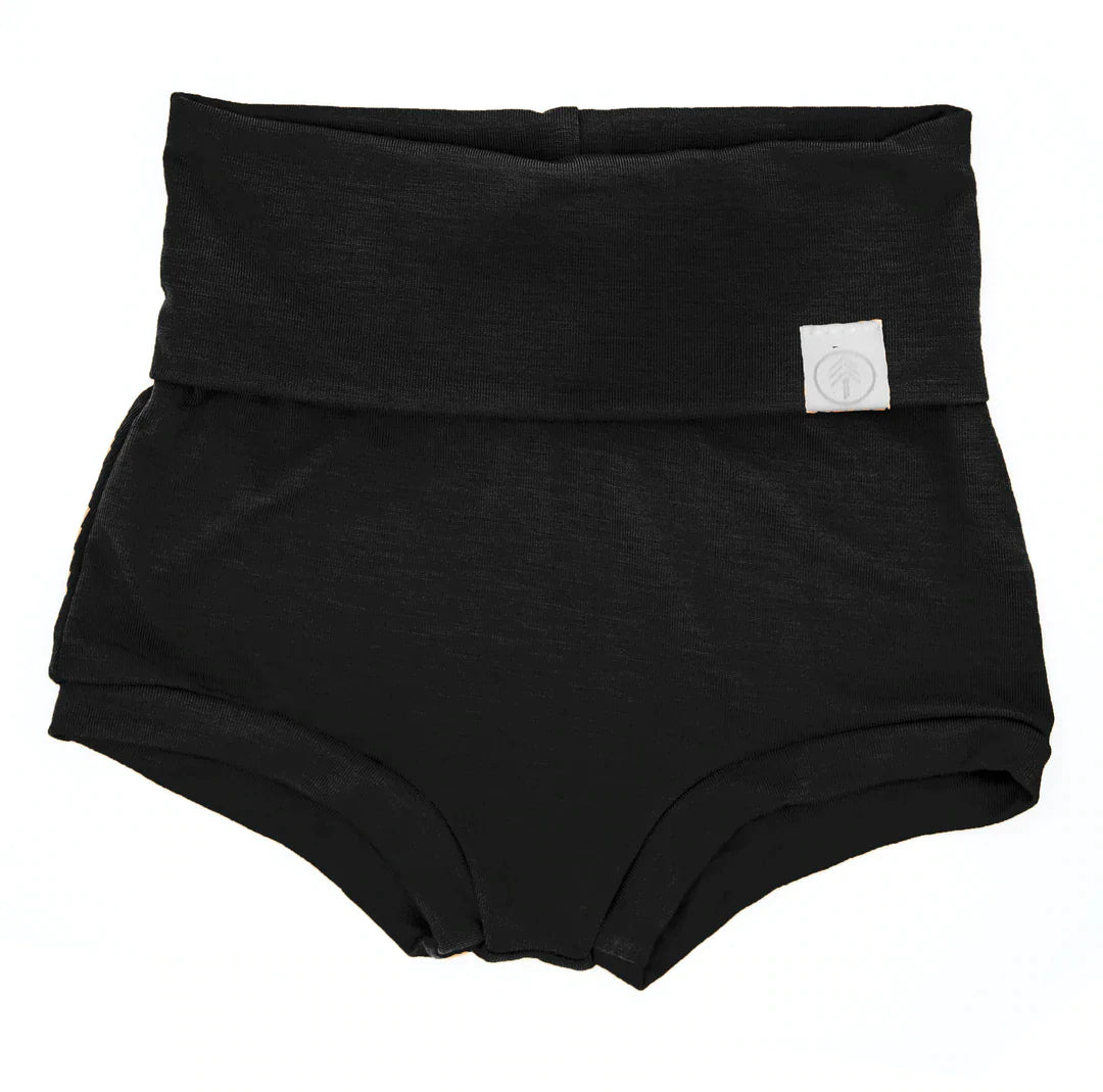 Made in USA Organic Baby Shorts - Bamboo Bloomers - Shorties - Black Baby Shorts