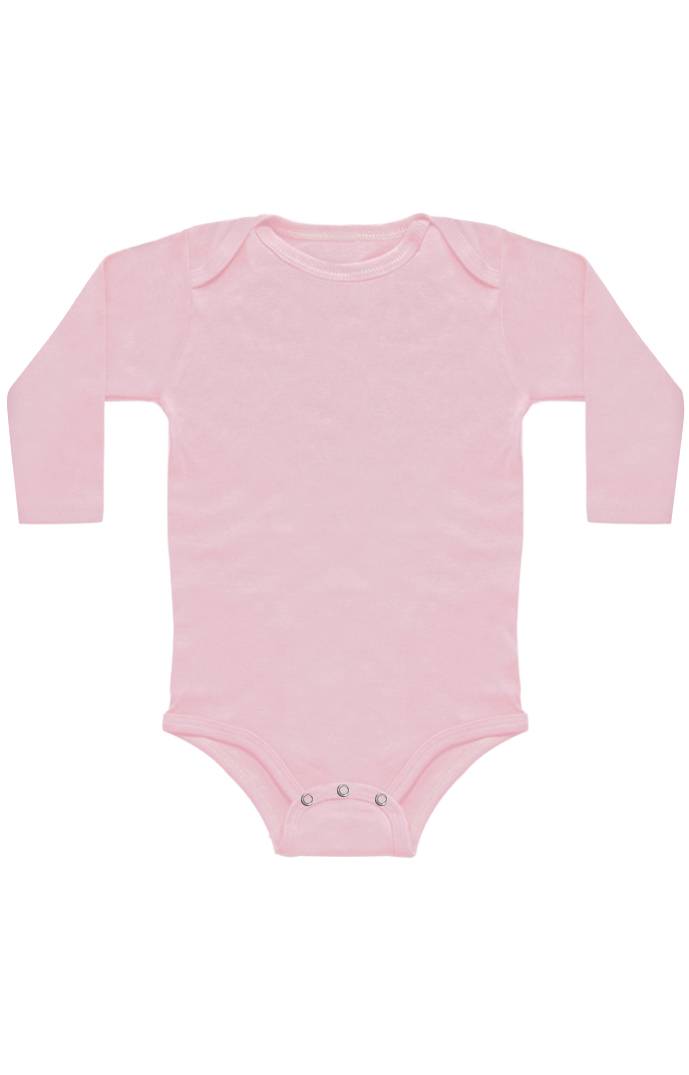 Rose Pink Infant Organic Cotton Long Sleeve Onesie