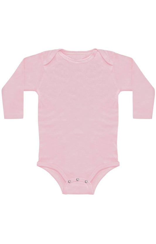 Rose Pink Infant Organic Cotton Long Sleeve Onesie
