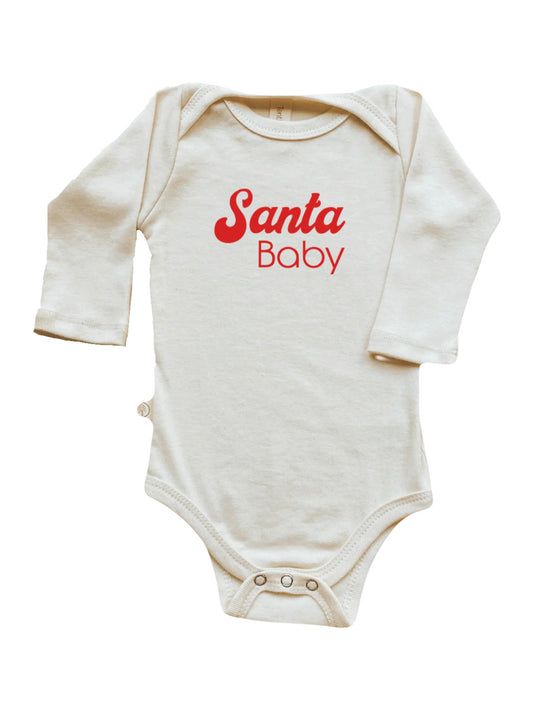 Santa Baby Made in USA Long Sleeve Organic Cotton Onesie
