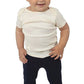 Toddler wearing the cotton spandex black leggings