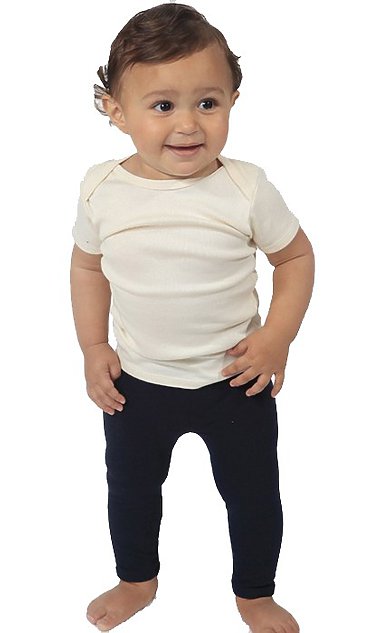 Toddler wearing the cotton spandex black leggings